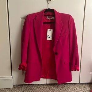 women’s tailored blazer- hot pink